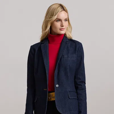 Lauren Petite Denim Blazer In Rinse Wash