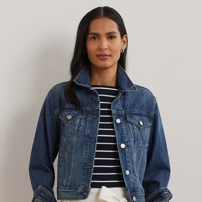 Lauren Petite Denim Trucker Jacket In Haze Wash