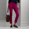 Lauren Petite Double-faced Stretch Cotton Pant In Fuchsia Berry