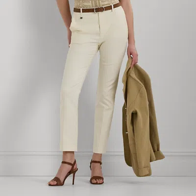 Lauren Petite Double-faced Stretch Cotton Pant In Mascarpone Cream