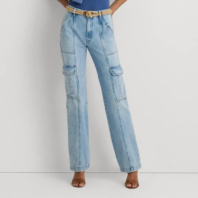 Lauren Petite High-rise Straight Cargo Jean In Rodin Wash