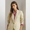 Lauren Petite Linen-blend Twill Blazer In Ivory Beige