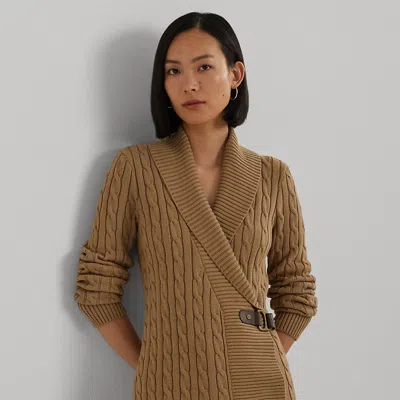 Lauren Petite Petite - Buckled Cotton Jumper In Brown