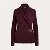 Lauren Petite Petite - Buckled Cotton Jumper In Burgundy