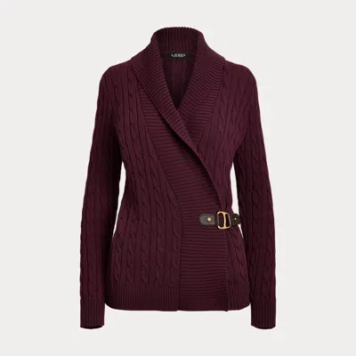 Lauren Petite Petite - Buckled Cotton Jumper In Burgundy