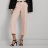 Lauren Petite Petite - Linen-blend-twill Cropped Trousers In Pink