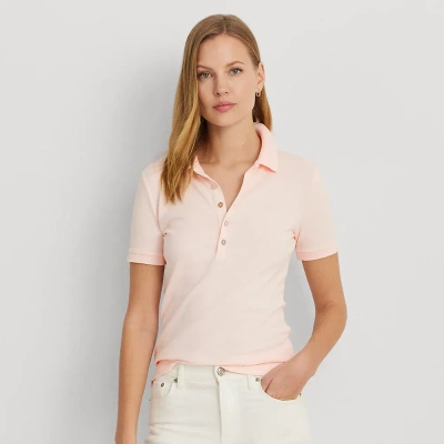 Lauren Petite Piqué Polo Shirt In Pink Opal