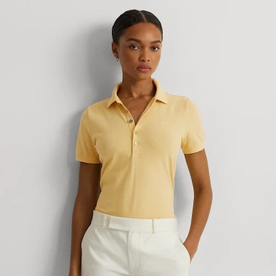 Lauren Petite Piqué Polo Shirt In Primrose Yellow