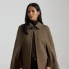 Lauren Petite Ralph Lauren Buckle-trim Wool-blend Twill Cape