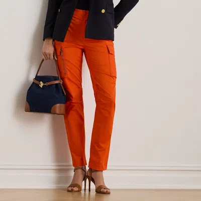 Lauren Petite Ralph Lauren Cotton Sateen Cargo Pant In Orange