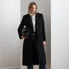 Lauren Petite Ralph Lauren Double-breasted Wool-blend Coat In Black