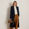 Lauren Petite Ralph Lauren Double-faced Georgette Wrap Coat In Blue