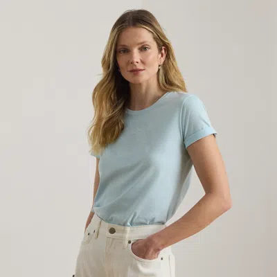 Lauren Petite Ralph Lauren Embroidered-crest Cotton Jersey Tee