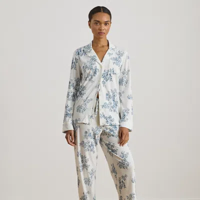Lauren Petite Ralph Lauren Floral Cotton-blend-jersey Sleep Set In White