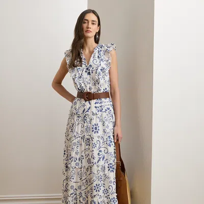 Lauren Petite Ralph Lauren Floral Cotton Voile Tiered Maxidress