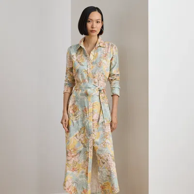 Lauren Petite Ralph Lauren Floral Linen Shirtdress