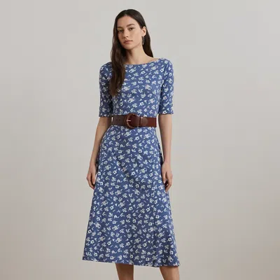 Lauren Petite Ralph Lauren Floral Stretch Cotton Midi Dress