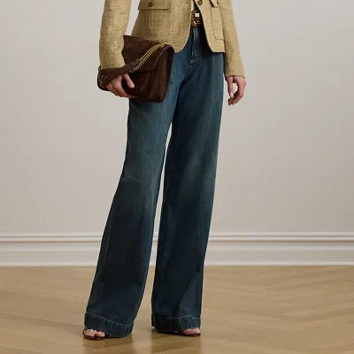 Lauren Petite Ralph Lauren High-rise Pleated Wide-leg Jean