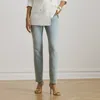 Lauren Petite Ralph Lauren Mid-rise Straight Ankle Jean In Blue