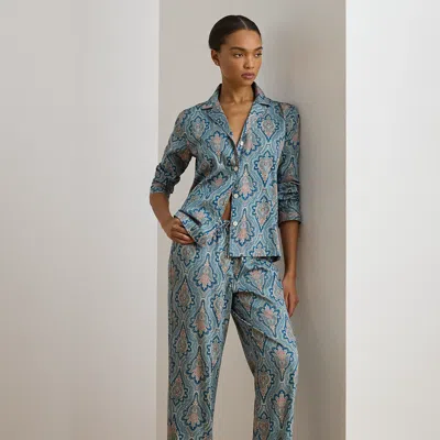 Lauren Petite Ralph Lauren Paisley Cotton-blend Sateen Sleep Set In Multi