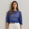 Lauren Petite Ralph Lauren Pointelle-knit Linen-blend Sweater