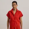 Lauren Petite Ralph Lauren Relaxed Fit Linen Short-sleeve Shirt