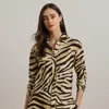 Lauren Petite Ralph Lauren Relaxed Fit Zebra-print Linen Shirt