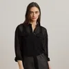 Lauren Petite Ralph Lauren Shadow-stripe Dobby Shirt