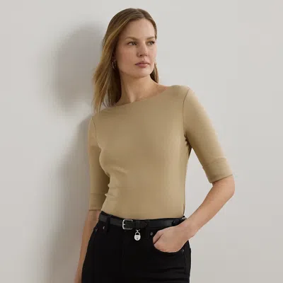 Lauren Petite Ralph Lauren Stretch Cotton Boatneck Tee