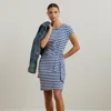 Lauren Petite Ralph Lauren Striped Tie-front Jersey Dress