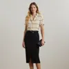 Lauren Petite Stretch Cady Pencil Skirt In Black