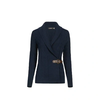 Laurèn Pull À Ceinture En Maille De Coton Torsadée In Black