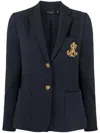 Ralph Lauren Plus Size Jacquard Blazer In Blue