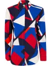 Ralph Lauren Classic Fit Print Crepe Shirt In Blue