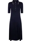 Ralph Lauren Lillianna Elbow Sleeve Day Dress In Blue