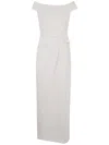 Ralph Lauren Off-shoulder Crepe Gown In White