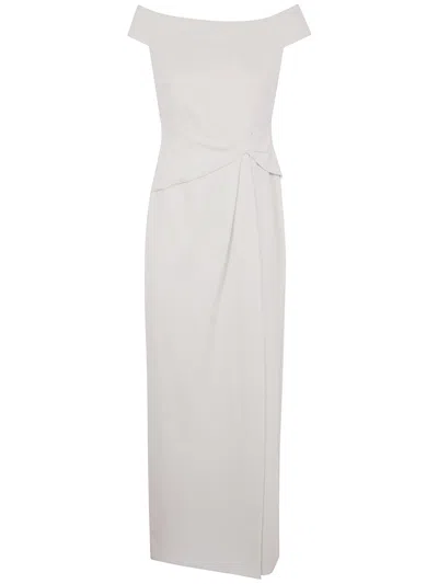 RALPH LAUREN SARAN SHORT SLEEVES GOWN BY LAUREN RALPH LAUREN,253936388 002 MASCARPONE CREAM