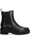 Ralph Lauren Adrianna Black Leather Chunky Chelsea Boots In Black