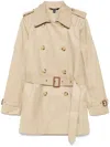 Ralph Lauren Double-breasted Belted Trench Coat In Brown