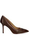 Ralph Lauren Lynden Burnished Leather Pump In Brown