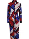 Ralph Lauren Abstract-print Shirtdress In Blau