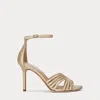 Ralph Lauren Allie Metallic Multistrap Sandal In Platinum