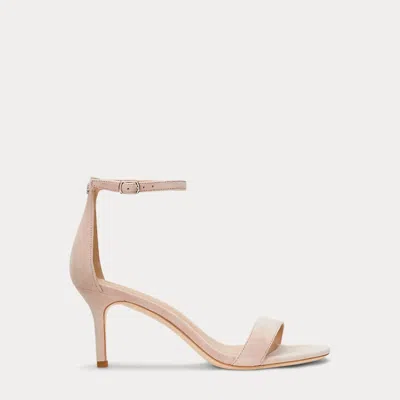 Ralph Lauren Allie Mid-heel Suede Sandal In Sunrise Blush
