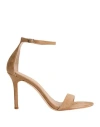 Ralph Lauren Lauren  Allie Suede Sandal Woman Sandals Camel Size 8 Sheepskin In Beige