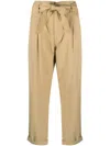 Ralph Lauren Alyndra Belted-waist Cropped Trousers In Neutrals