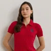 Ralph Lauren Anchor-logo Cable-knit Polo Sweater In Festive Red