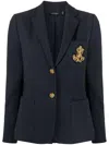 Ralph Lauren Plus Size Jacquard Blazer In Blue
