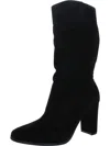 Ralph Lauren Artizan Ii Womens Suede Mid-calf Boots In Black