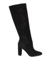 Ralph Lauren Artizan Tall Womens Laceless Suede Knee-high Boots In Black