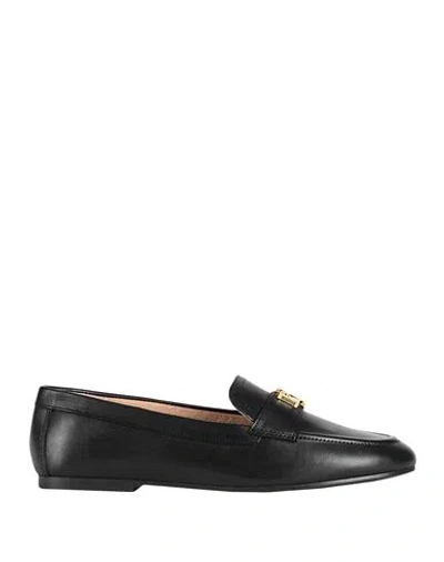 Ralph Lauren Lauren  Averi Iii Burnished Leather Loafer Woman Loafers Black Size 8 Cow Leather
